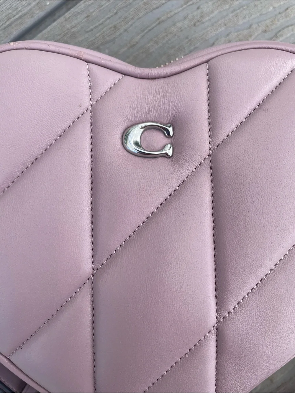 Coach Heart Quilted Crossbody Bag in Dusty Lilac